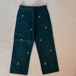 Vineyard Vines Green Embroidered Kids Pants